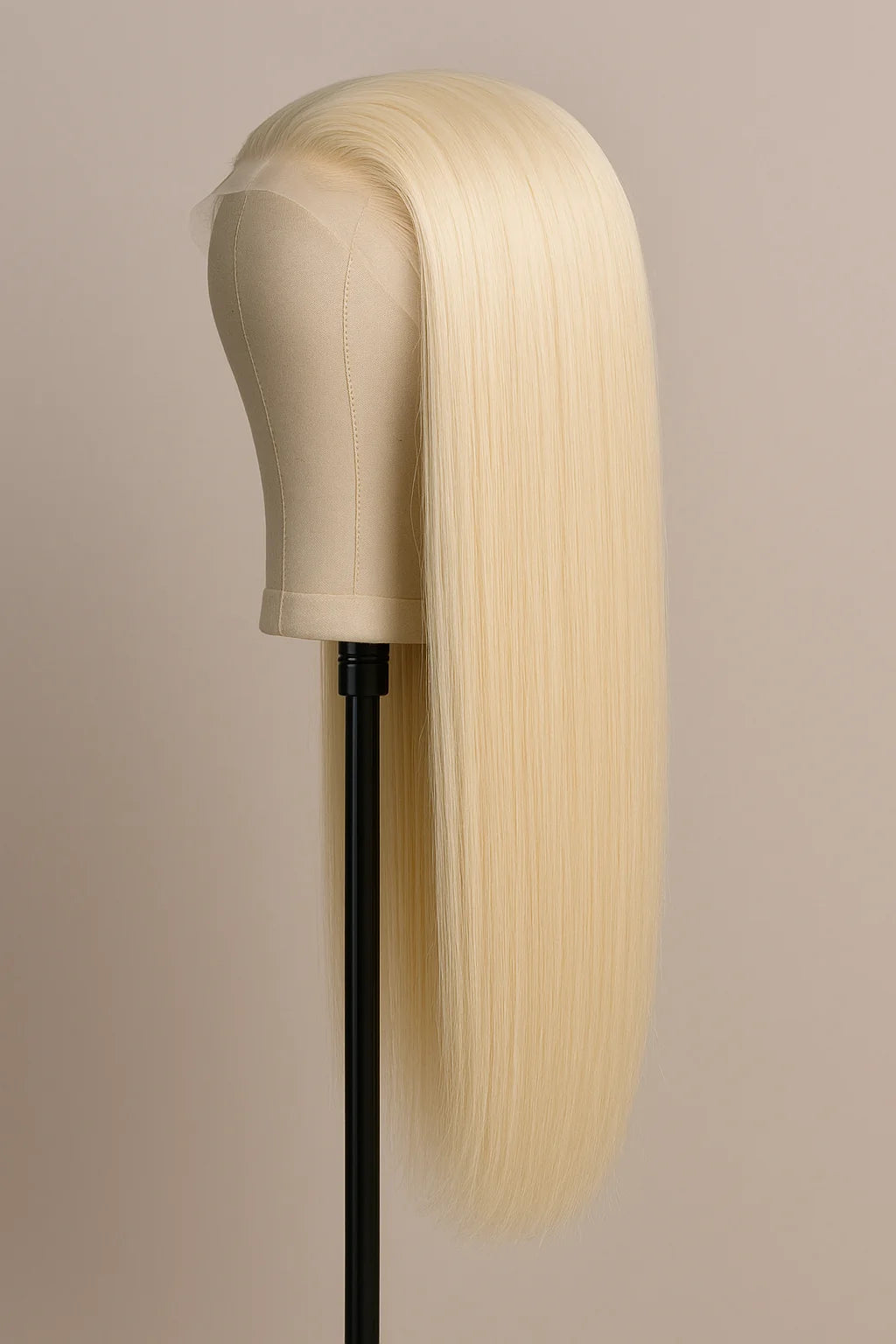 Side View of Olivia Luxe Full Lace Wig on Mannequin – Natural Fall and Hairline – NobleTress