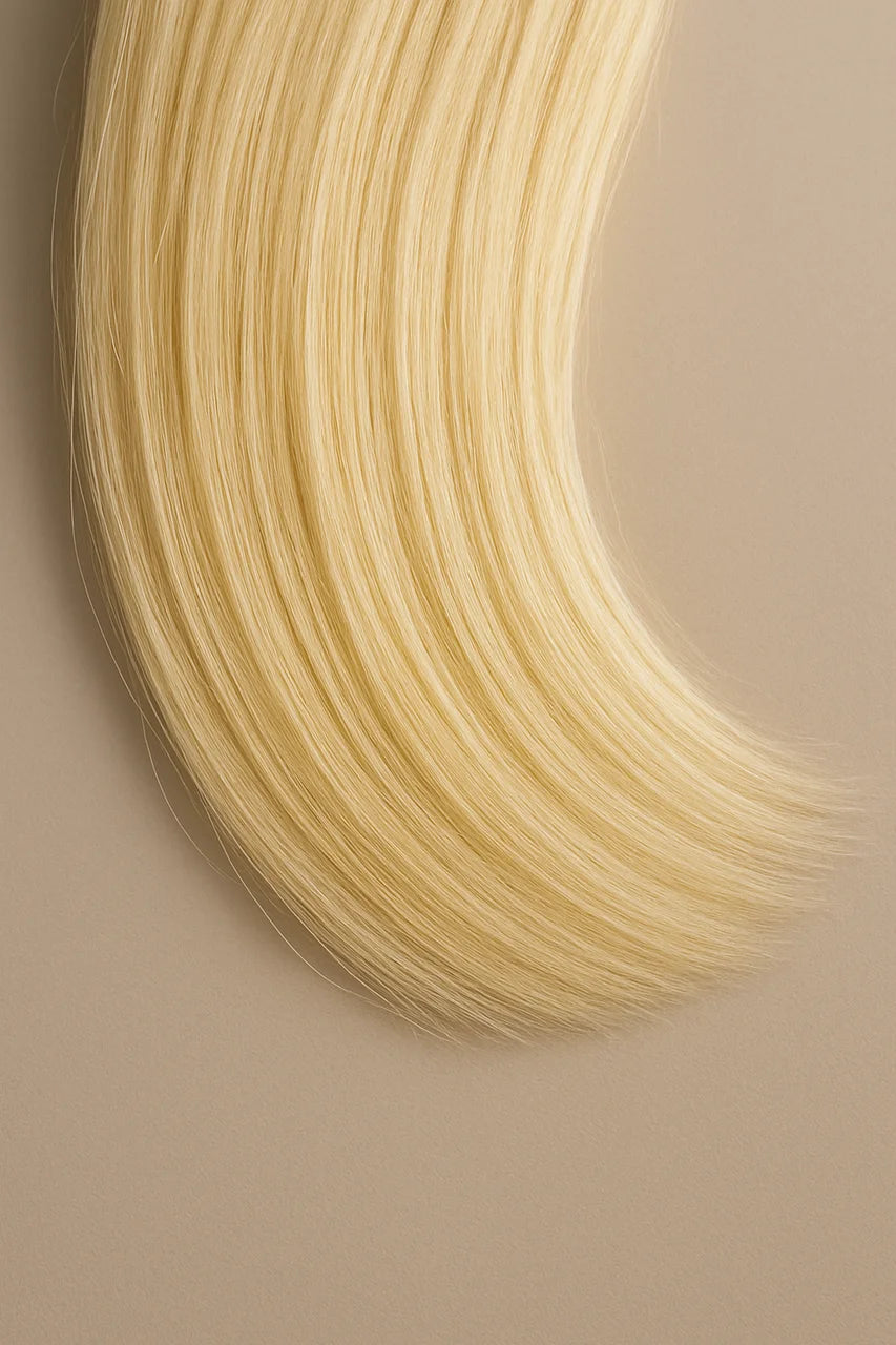 Full, Thick Hair Ends of NobleTress 613 Blonde Wig – Wide Curve, Natural Fall